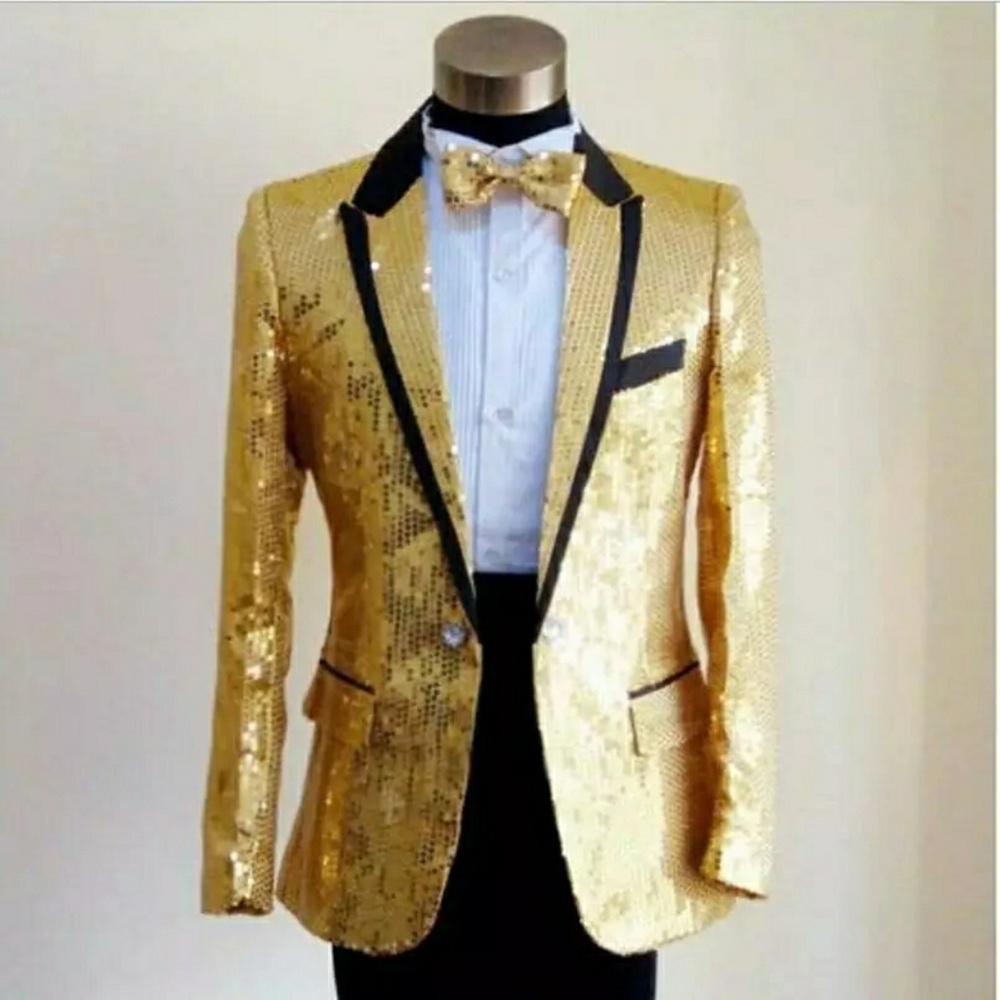 Gold sequin blazer
